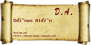 Dénes Alán névjegykártya